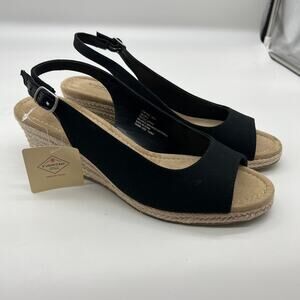 St. John's Bay Womens Wedge Sandals Black Color Size 11M
